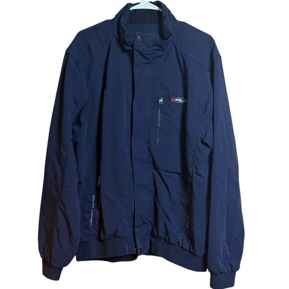 RLX Ralph Lauren Bomber Jacket Mens XXL Full Zip Navy Snap Softshell
